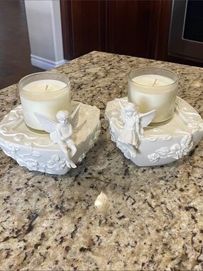 Vintage PartyLite Enchantment Fairy 3” candle holders
